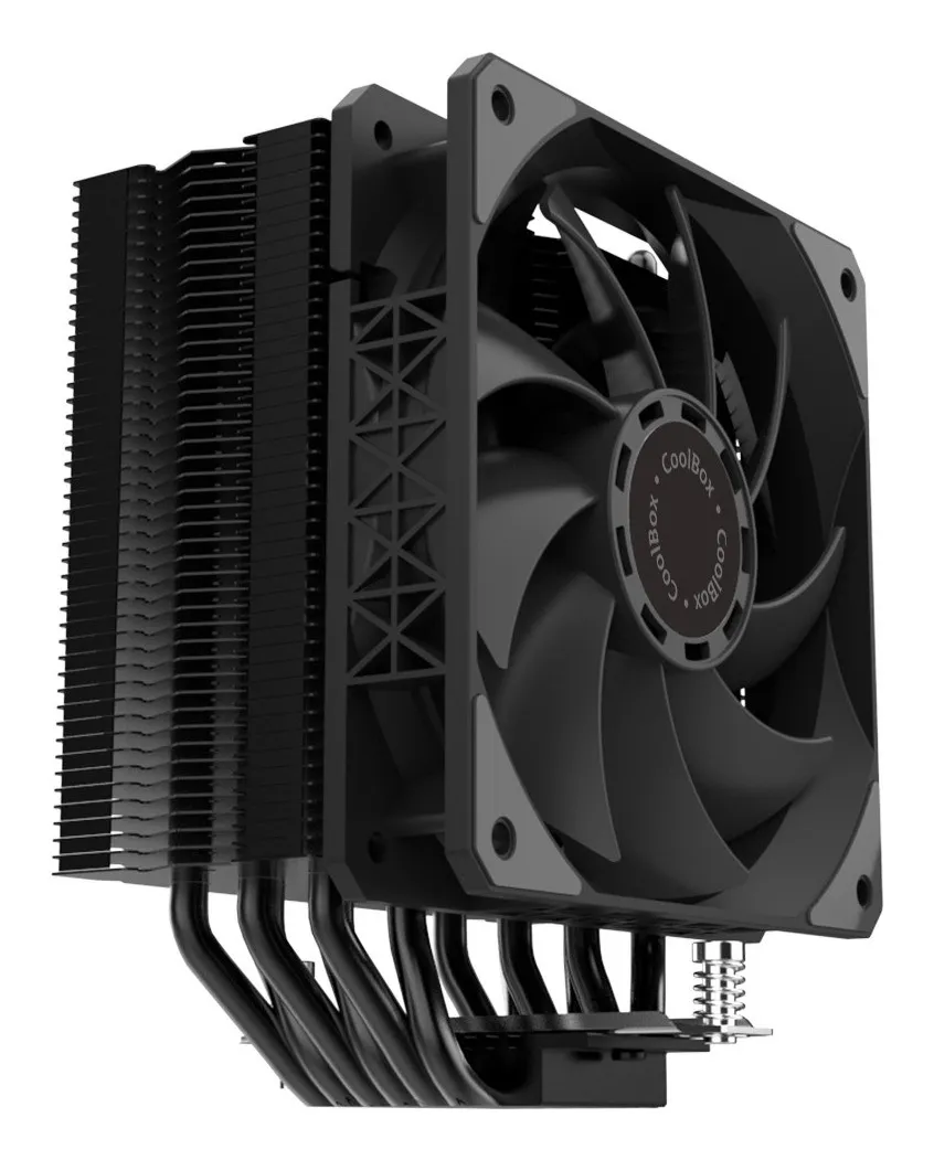 Coolbox H6 Black Disipador Multizocalo - 6 Heatpipes - 240W TDP - Ventilador 120mm - Velocidad Max. 2000rpm - Color Negro - immagine 1