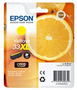 ORIGINALE Epson Cartuccia d'inchiostro giallo C13T33644012 33 XL 650 pagine XL - immagine 1