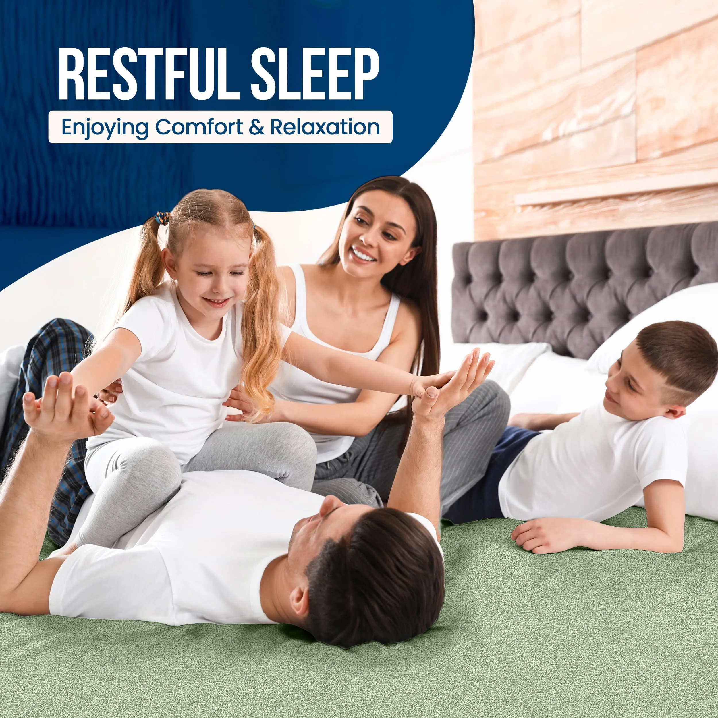 Utopia Bedding Coprimaterasso impermeabile per letto singolo, in spugna di alta qualità, 200 g/m², traspirante, stile aderente, con tasche elastiche (salvia) - immagine 7