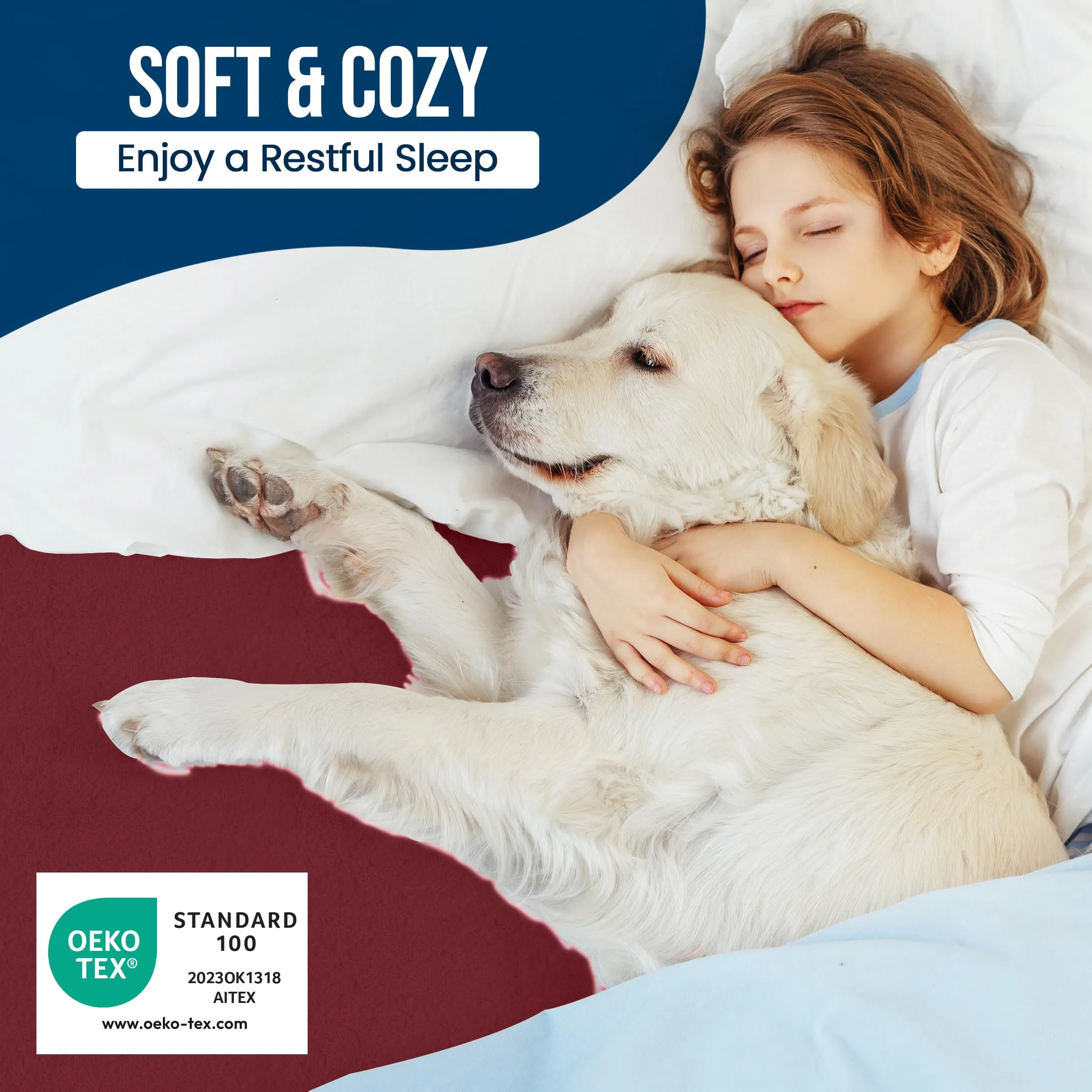Utopia Bedding Coprimaterasso impermeabile per letto singolo, in spugna di alta qualità, 200 g/m², traspirante, stile aderente, con tasche elastiche (bordeaux) - immagine 5