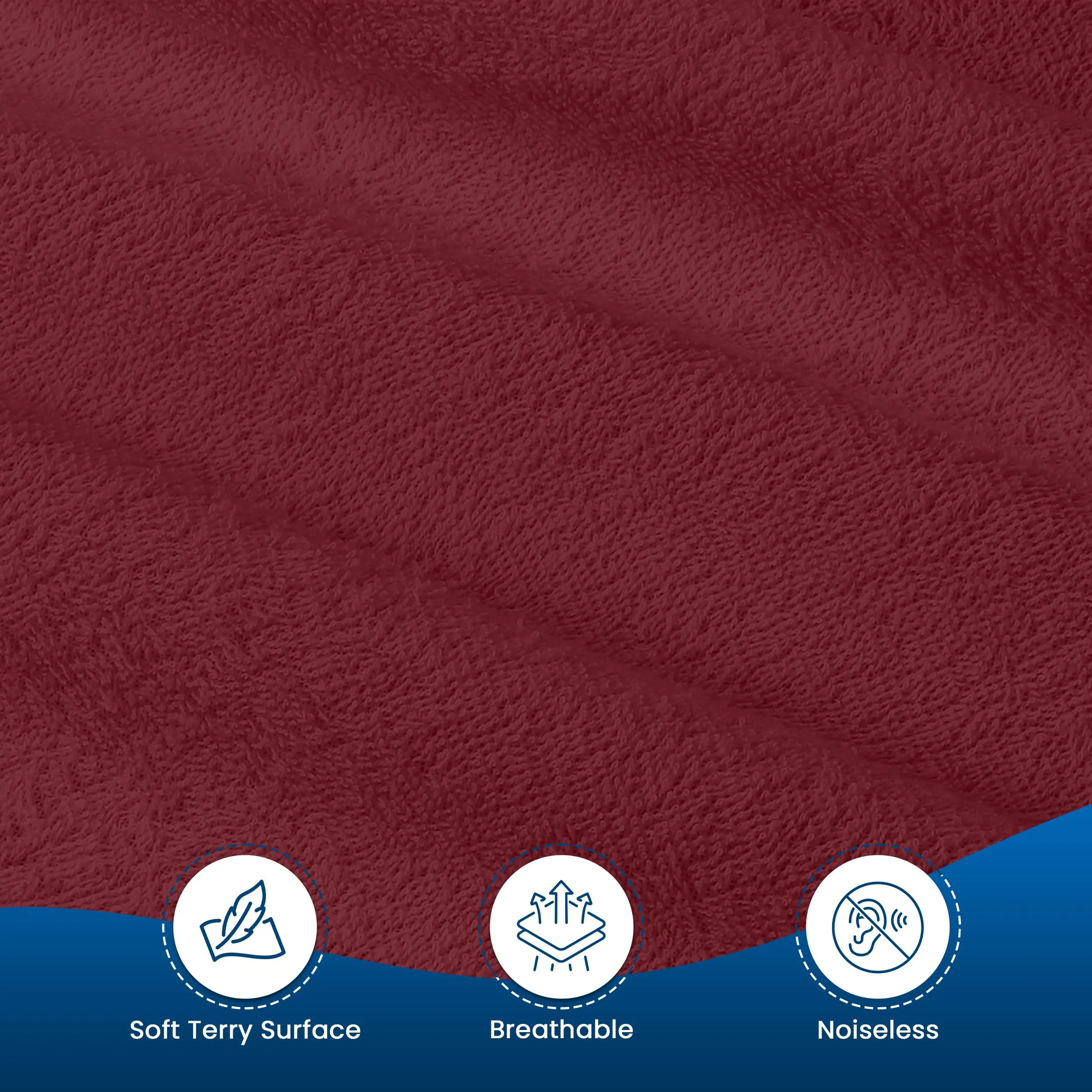 Utopia Bedding Coprimaterasso impermeabile per letto singolo, in spugna di alta qualità, 200 g/m², traspirante, stile aderente, con tasche elastiche (bordeaux) - immagine 8
