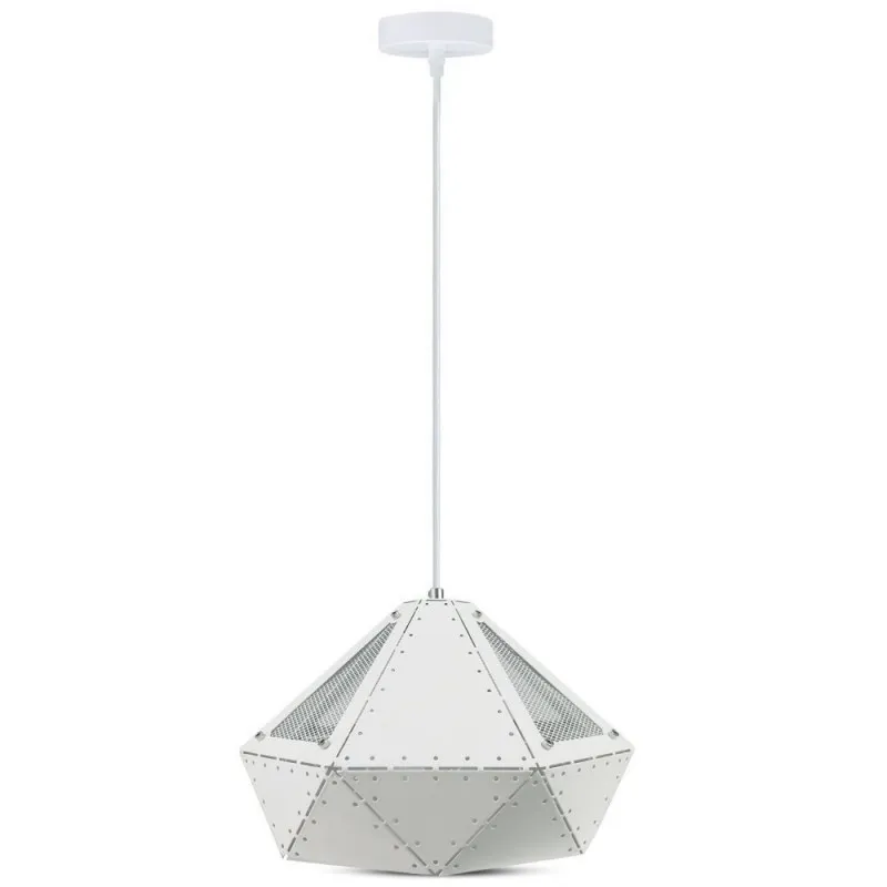 V-TAC Lampadario LED a Prisma in Metallo con Portalampada E27 (Max 60W) Colore Bianco - immagine 1