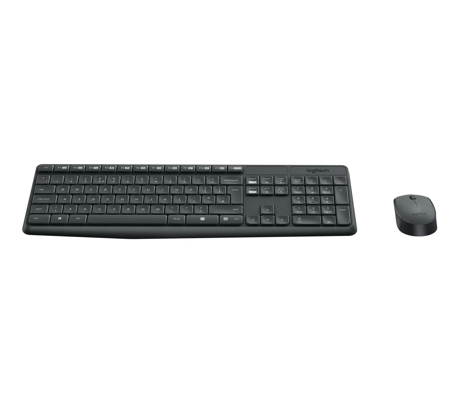 Logitech MK235 tastiera Mouse incluso Casa RF Wireless QWERTY US International Grigio - immagine 1