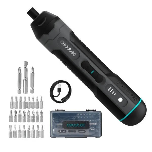 Avvitatore a batteria tascabile Cecotec EasyGyro 3000 - Batteria da 1500 mAh - Luce LED - Accessori inclusi - Diverse impostazioni di coppia - Nero - immagine 1