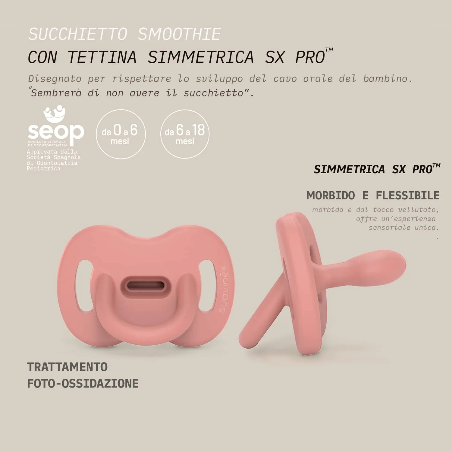 Suavinex, Ciuccio Tutto in Silicone, per Bambini 0/6 Mesi, Ciuccio con Tettarella Simmetrica Sx Pro, Super Morbido e Flessibile, Ideale per Dormire, Color Essence, Acqua - immagine 4