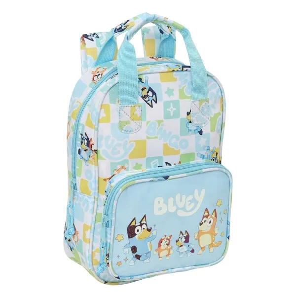 Zaino per bambini Safta Bluey Ready - Porta badge - Tasca frontale - Spallacci imbottiti - 20x28x8 cm - Blu pastello - immagine 1