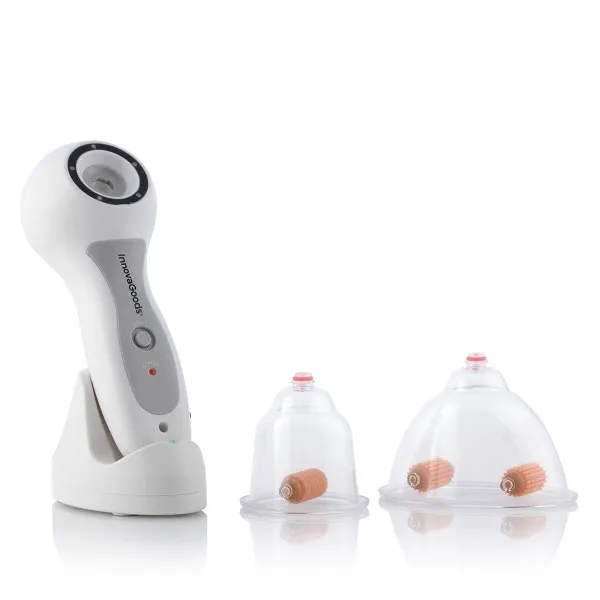 Innovagoods Aparato Anticelulitico de Vacumterapia Pro - Intensidad Regulable - Recargable por USB - Incluye Rodillos de Succion - Uso Diario 5 a 10 Minutos - Color Blanco Gris - immagine 1