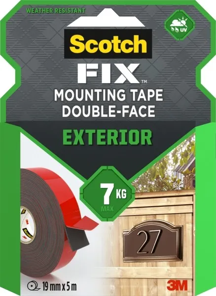 Nastro biadesivo Scotch-Fix per esterni - 19 mm x 10 m - Nero - immagine 1
