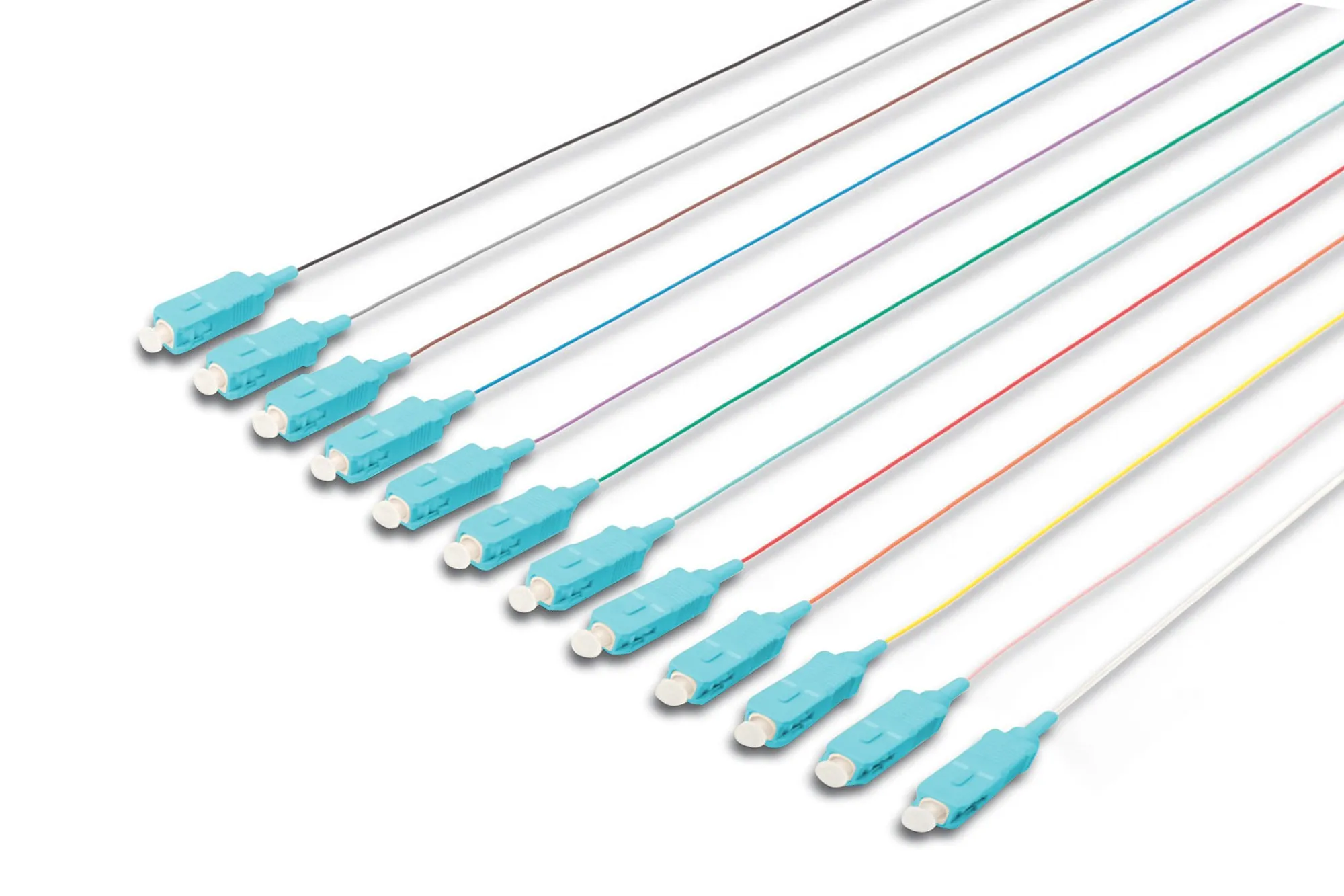 Set 12 Cavi Pigtail Fibra Ottica Colorati Connettori Sc Om3 50/125 Simplex - immagine 1