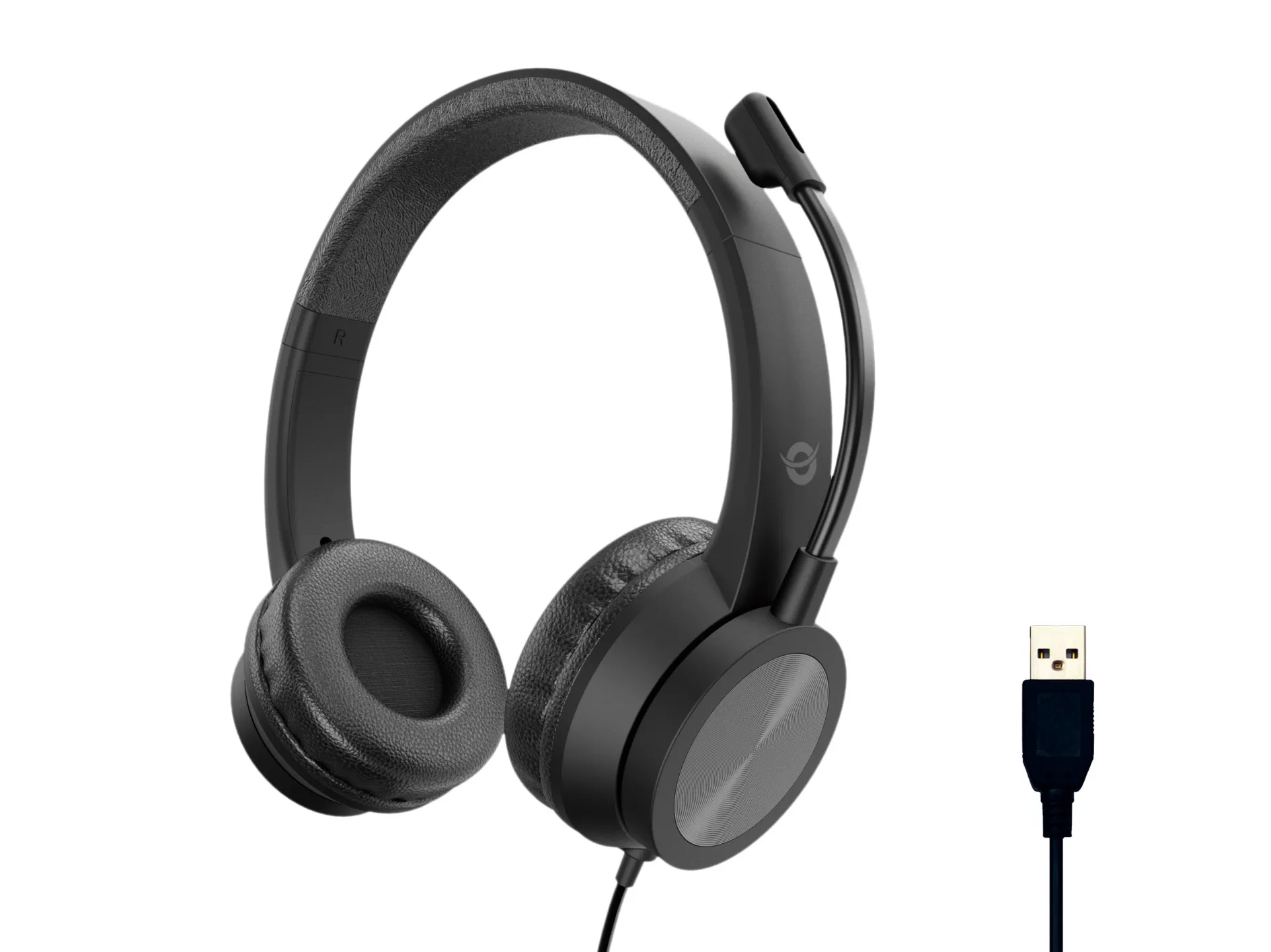 Cuffia C/Microfono Usb Bk Canc.Rumore Contr.Remoto Cavo 2Mt - immagine 1