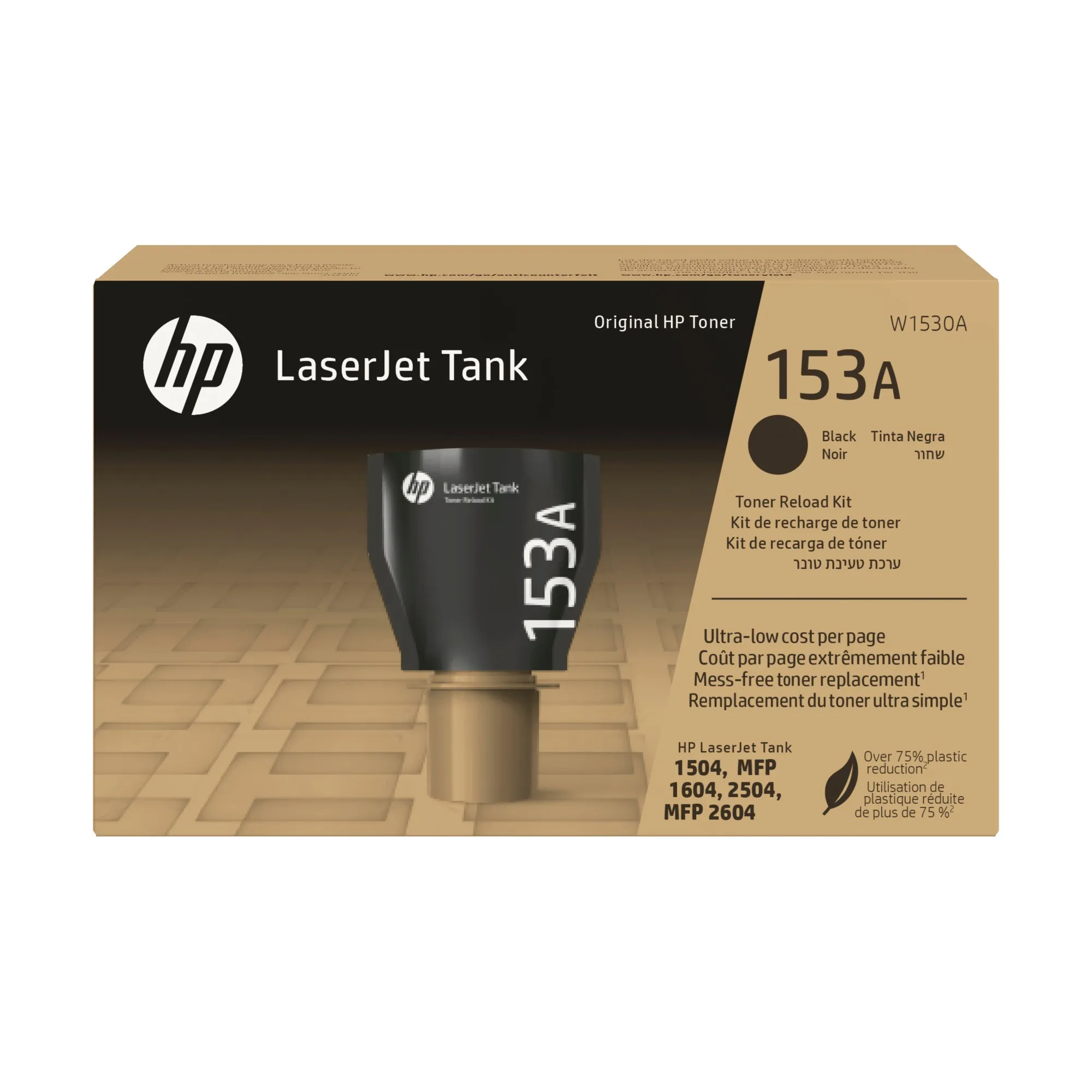 ORIGINALE HP toner nero W1530A 153A 2500 pagine Kit di ricarica del toner nero originale LaserJet Tank HP 153A - immagine 1