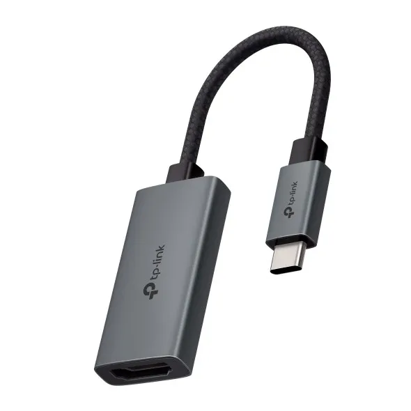 Adattatore TP-Link UA520C da HDMI a USB-C - Cavo da 10 cm - HDMI 4K femmina - USB-C maschio - Plug and Play - Alluminio - Colore grigio scuro - immagine 1