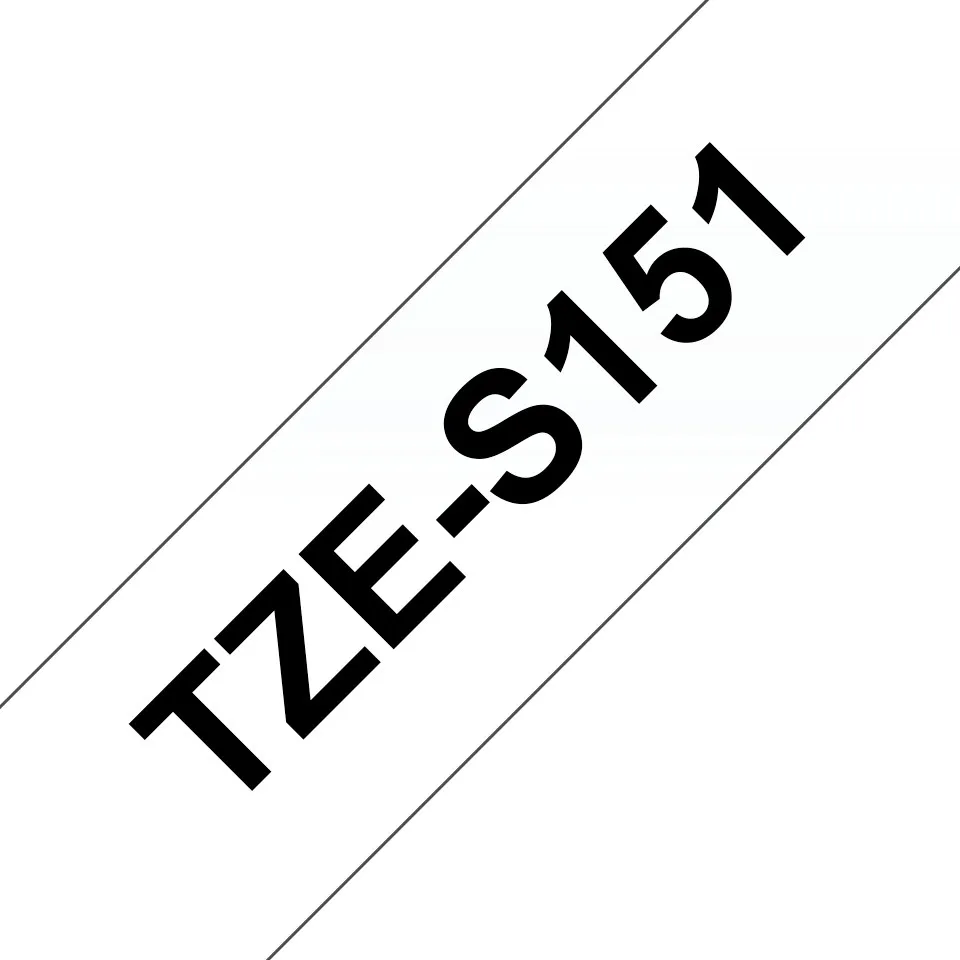 ORIGINALE Brother Nastro Nero su trasparente TZe-S151 TZ-S151 24 mm x 8 m laminato - immagine 1