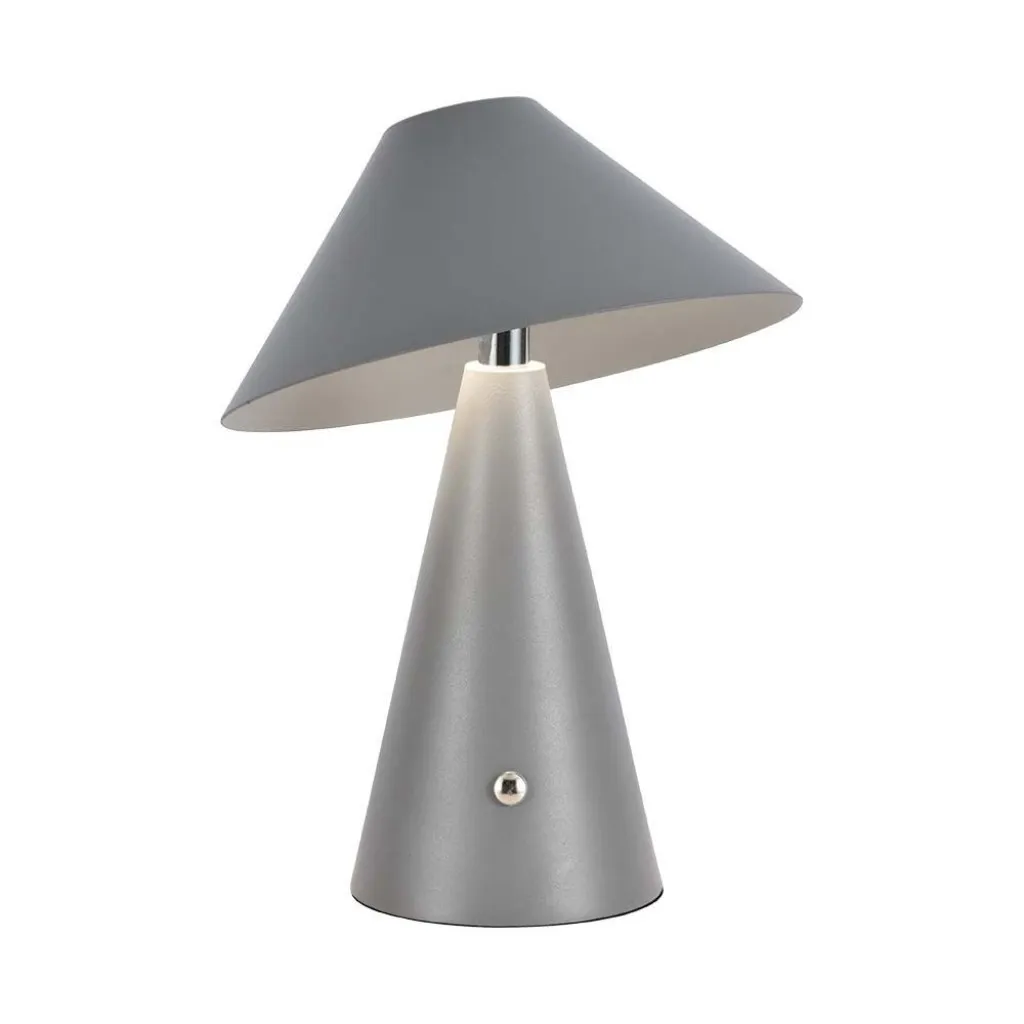 V-TAC Lampada LED da Tavolo 3W Colore Grigio in Metallo Ricaricabile con USB C Touch Dimmerabile 3in1 - immagine 1