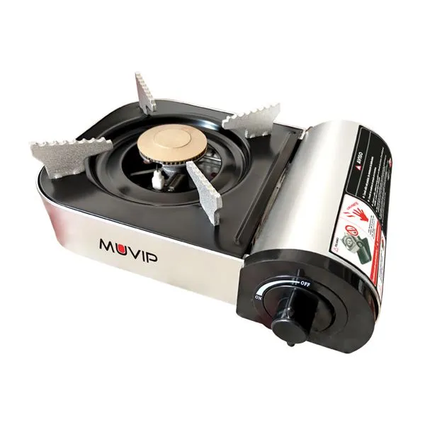 Fornello a gas portatile Muvip Small Series 1 bruciatore - Accensione automatica - Bruciatore in alluminio e rame - Doppia valvola sigillata - Custodia per il trasporto - immagine 1