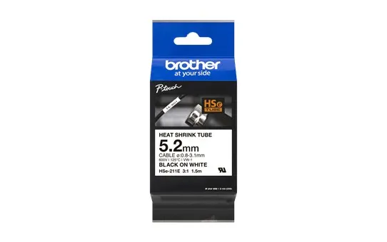 ORIGINALE Brother Nastro Nero su bianco HSe-211E - immagine 1