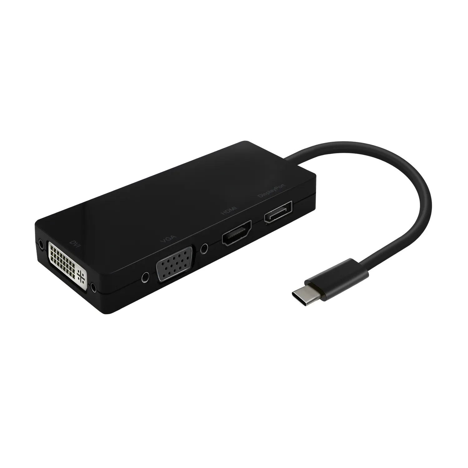 AISENS A109-0679 cavo e adattatore video 015 m USB tipo-C DVI + VGA + DisplayPort + HDMI Nero - immagine 1