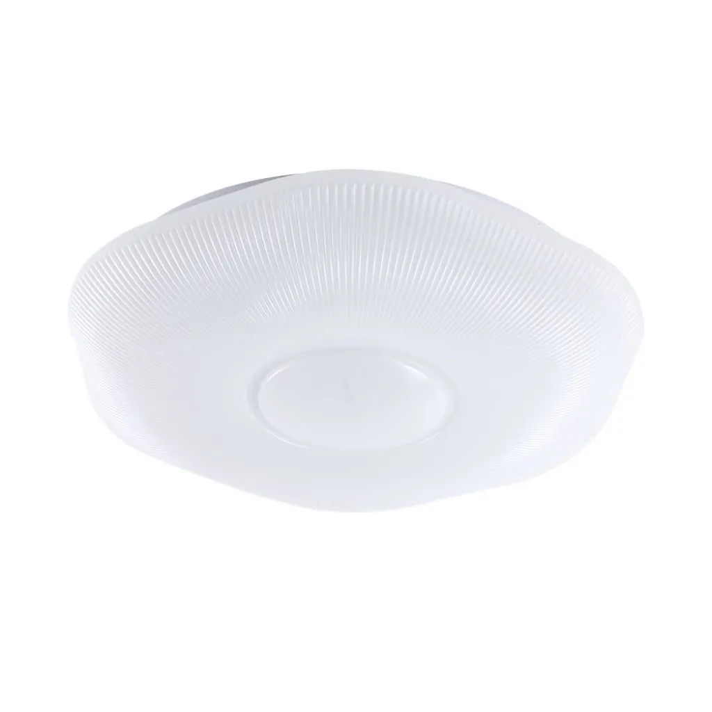 V-TAC Plafoniera LED 40W Ondulata con Telecomando CCT 3in1 Colore Bianco D400mm Dimmerabile 3000-6500K Cover Zigrinata - immagine 1