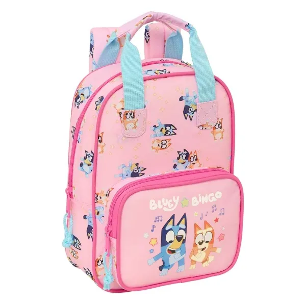 Zaino per bambini Safta Bluey Dance - Porta badge - Tasca frontale - Spallacci imbottiti - 20x28x8 cm - Rosa - immagine 1