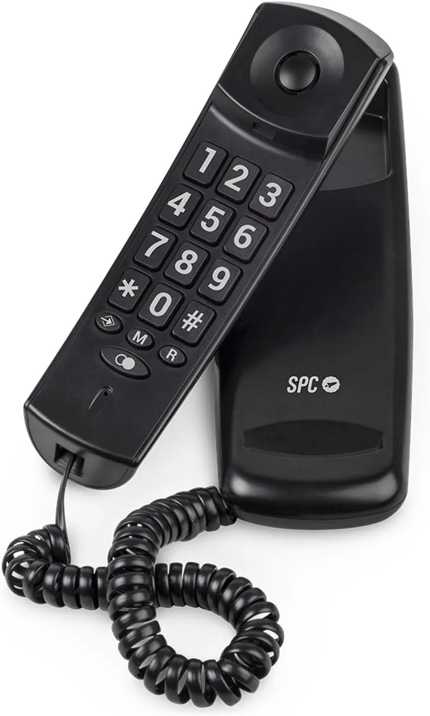 Telefono Fisso SPC Original Lite 2 - Senza Batterie - Senza Collegamento alla Luce - Indicatore Luminoso - 10 Memorie Indirette - Compatto e Leggero - Colore Nero - immagine 1