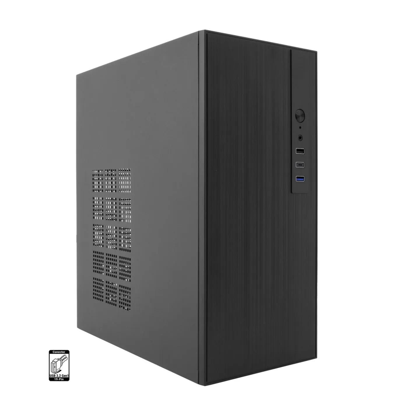 Case Coolbox M460 MicroATX - Supporta unità da 35 e 25 - USB-C 3.2 Gen1 e audio - Nero - immagine 1
