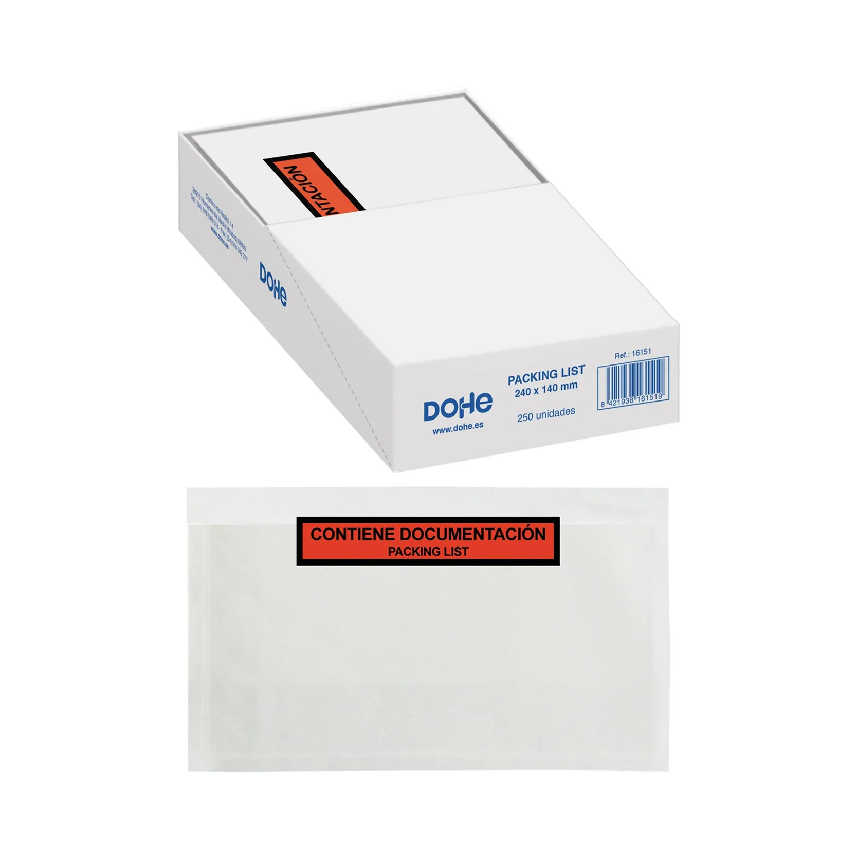 Confezione da 250 buste autoadesive Dohe - Misure 240 x 140 mm - immagine 1