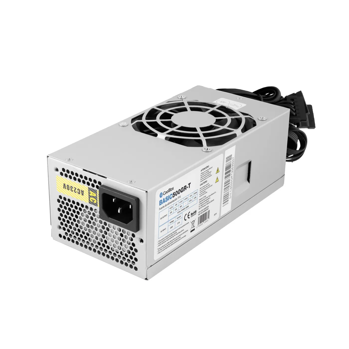 CoolBox BASIC500GR-T alimentatore per computer 500 W 20+4 pin ATX TFX Grigio - immagine 1
