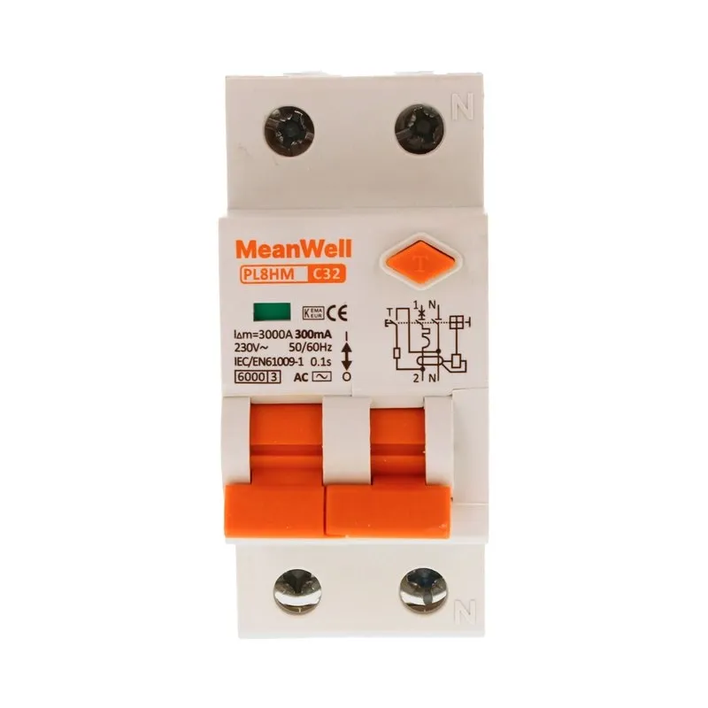 Magnetotermico Differenziale Meanwell Tipo Ac Curva C 1P+N 2M 6Ka C32A 230V - immagine 1