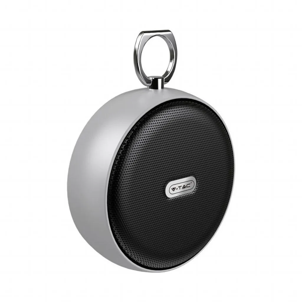 V-TAC Speaker Bluetooth Portatile 4W con Microfono e Slot per Scheda TF Batteria da 800mAh Colore Grigio - immagine 1