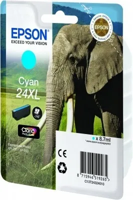 ORIGINALE Epson Cartuccia inchiostro ciano C13T24324012 24 XL 740 pagine 87ml XL - immagine 1
