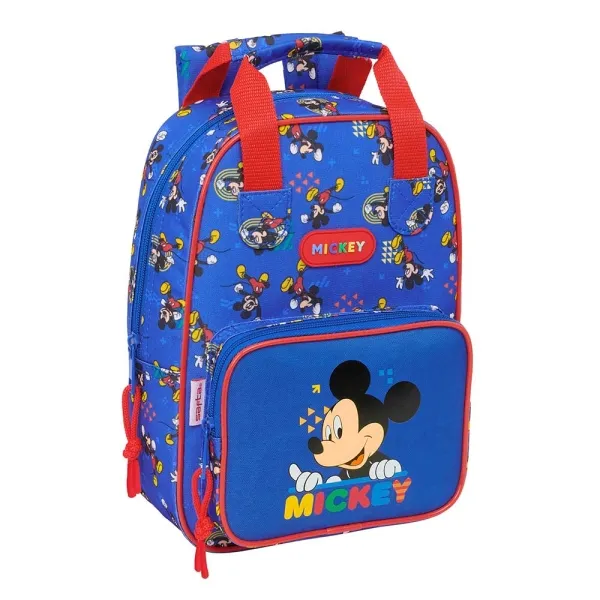 Zaino per bambini Safta Mickey Mouse Today - Tasca frontale - Porta badge - Spallacci imbottiti - Maniglia foderata - 450 l - 200x80x280 mm - Blu - immagine 1