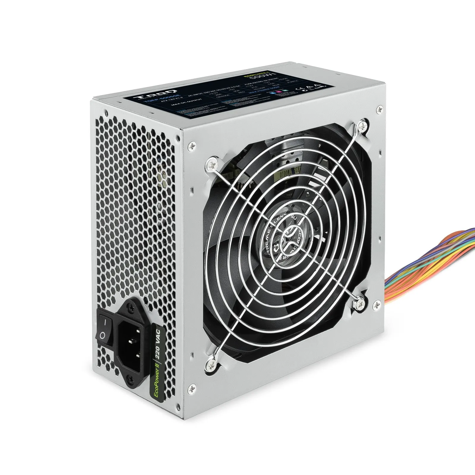 TooQ TQEP-500SSE alimentatore per computer 500 W 24-pin ATX ATX Argento - immagine 1
