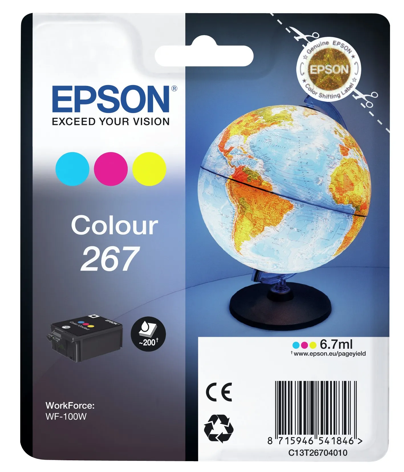Epson Singlepack Colour 267 Ink Cartridge Wf-100W - immagine 1
