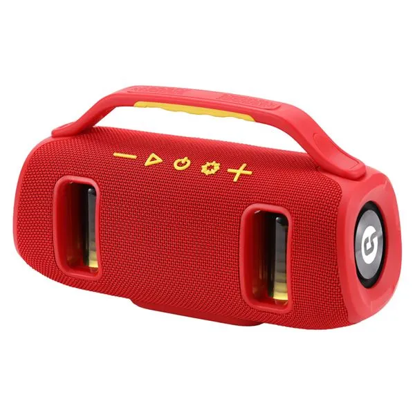 Coolsound BraveBox True Wireless Bluetooth Speaker 15W - Fino a 3 ore di durata della batteria - Ingressi USB MicroSD e Aux - Chiamate in vivavoce con microfono integrato - Illuminazione RGB - Colore rosso - immagine 1