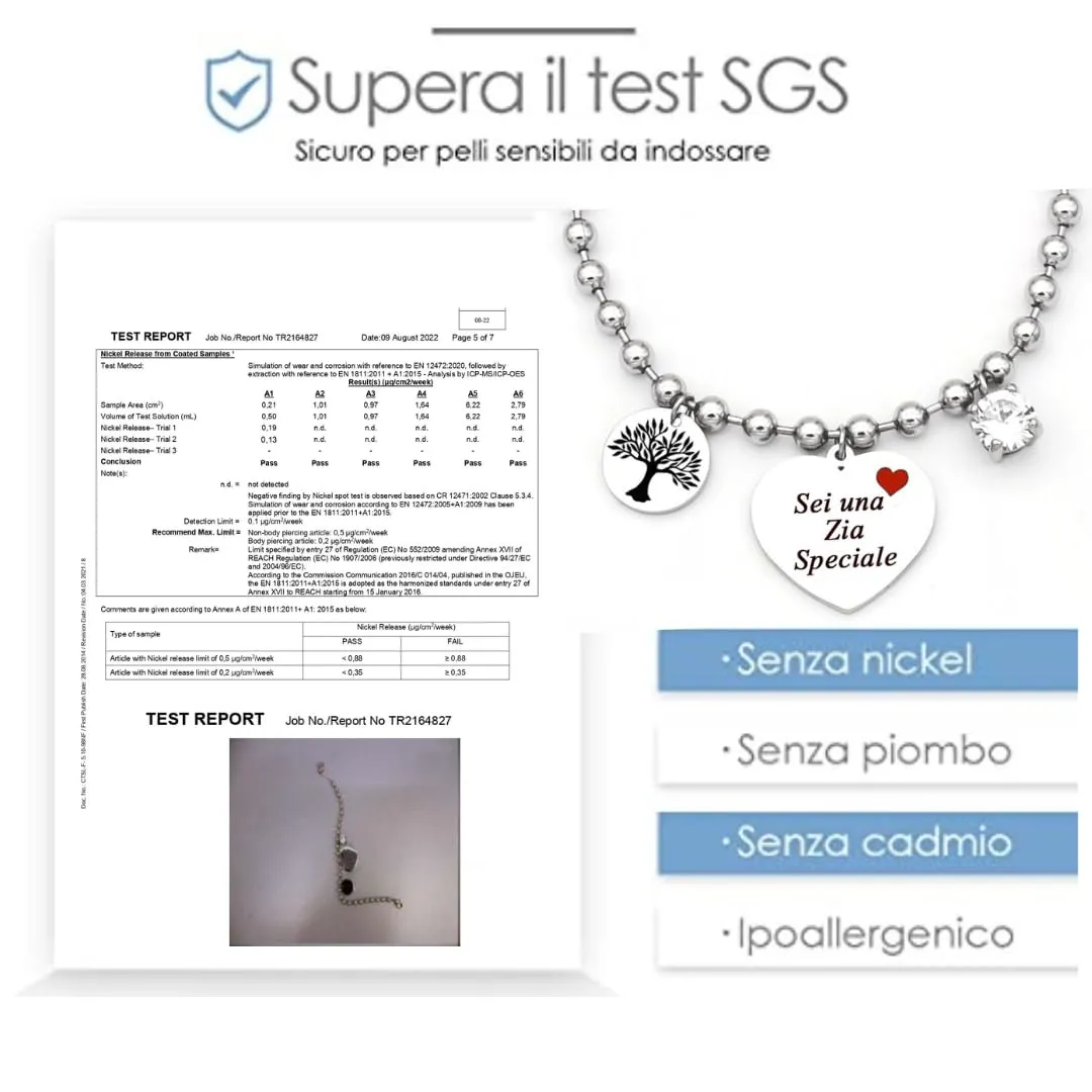 dalcuore Bracciale Zia Nipote, Ipoallergenico Idee Regalo Zia Compleanno Braccialetto con Frasi Speciali Famiglia Albero della vita con Originale Confezione da regalare X una Zia Speciale - immagine 5