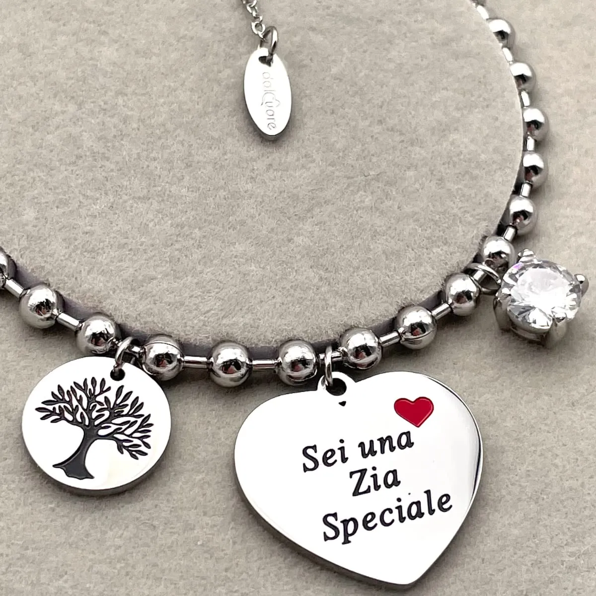 dalcuore Bracciale Zia Nipote, Ipoallergenico Idee Regalo Zia Compleanno Braccialetto con Frasi Speciali Famiglia Albero della vita con Originale Confezione da regalare X una Zia Speciale - immagine 7