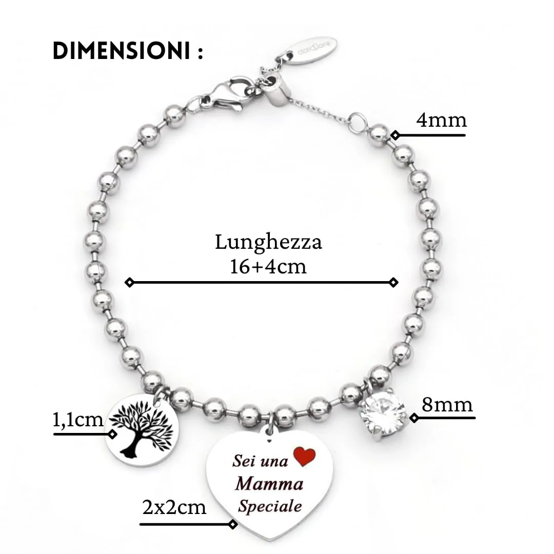 dalcuore Bracciale Mamma Regalo, Festa della mamma Regali di Natale Idea sei Speciale regalo compleanno per mamma x neomamma nonna gioielli da donna cofanetto braccialetto della mamma - immagine 6