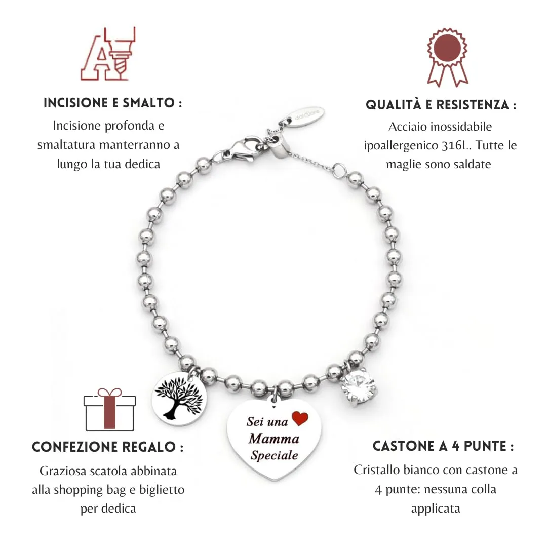 dalcuore Bracciale Mamma Regalo, Festa della mamma Regali di Natale Idea sei Speciale regalo compleanno per mamma x neomamma nonna gioielli da donna cofanetto braccialetto della mamma - immagine 8