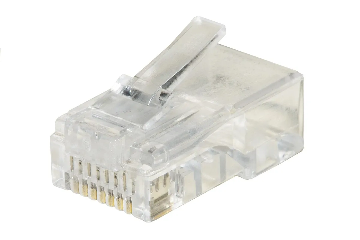 Confezione 100 Connettori 8 Poli Cat 6 Utp Non Schermato Rj45 Per Cavo Solido - immagine 1