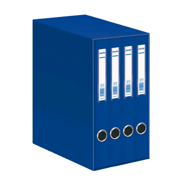 Dohe Oficolor Modulo di 4 cartelle portadocumenti con dorso sottile - Formato folio - Cartone rigato - Blu - immagine 1