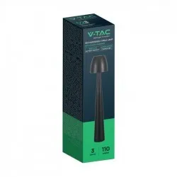V-TAC Lampada LED da Tavolo 3W dal Design Elegante Ricaricabile con USB C Colore Bianco e Touch Dimmer CCT 3in1 - immagine 1