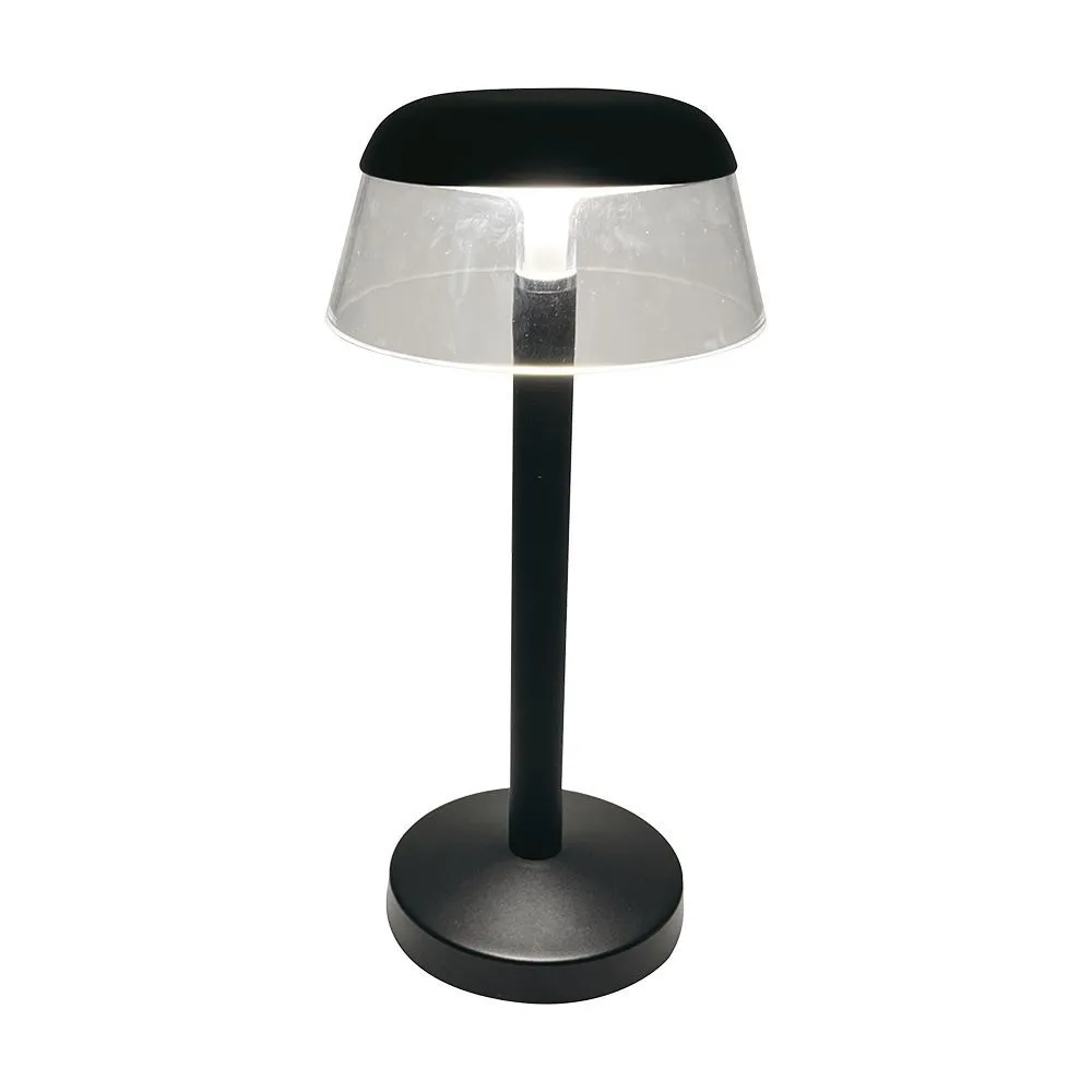 Lampada LED da Tavolo 3W Colore Nero in Alluminio Ricaricabile con USB C Touch Dimmerabile CCT 3in1 - immagine 1