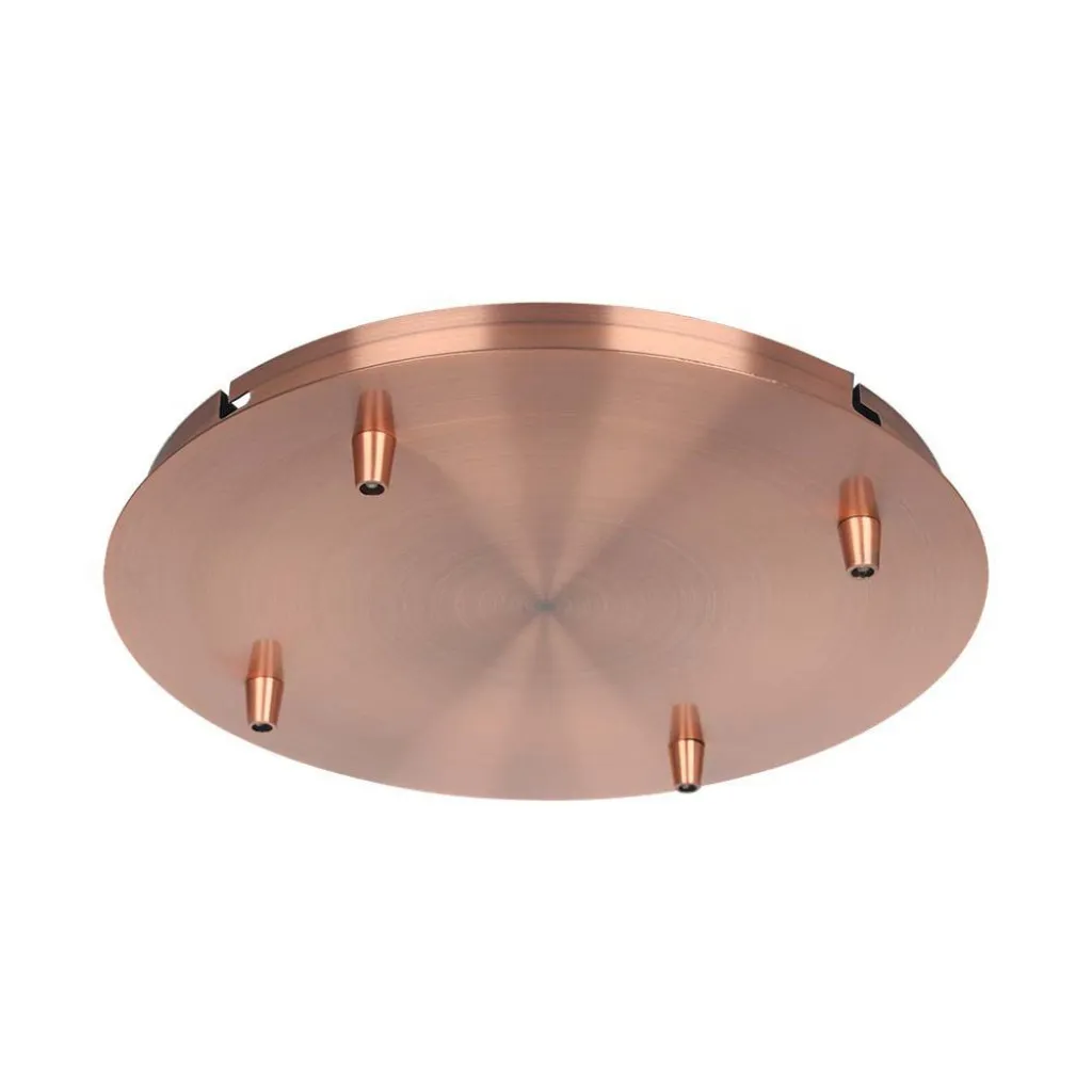 V-TAC Rosone per Lampadario in Acciaio d:300*h:25mm con 4 Fori Colore Rame - immagine 1