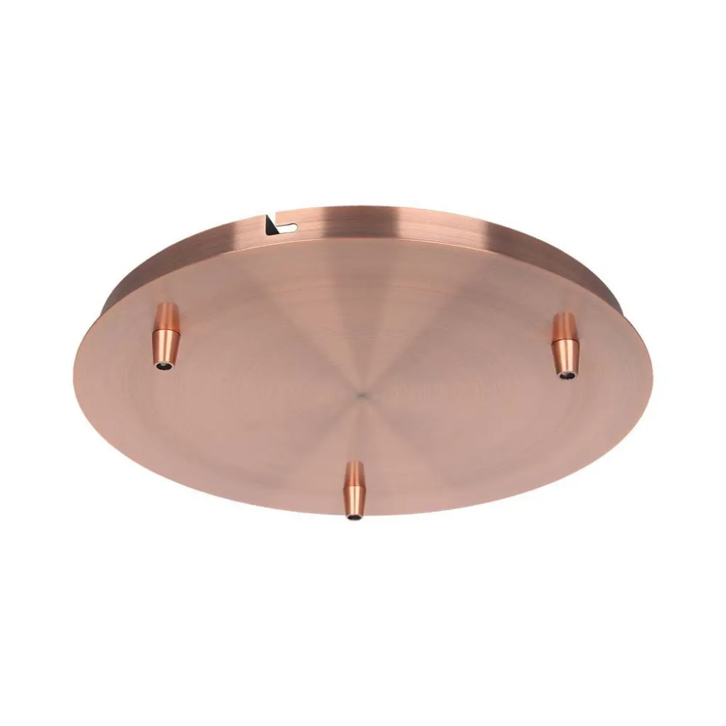 V-TAC Rosone per Lampadario in Acciaio d:300*h:25mm con 3 Fori Colore Rame - immagine 1