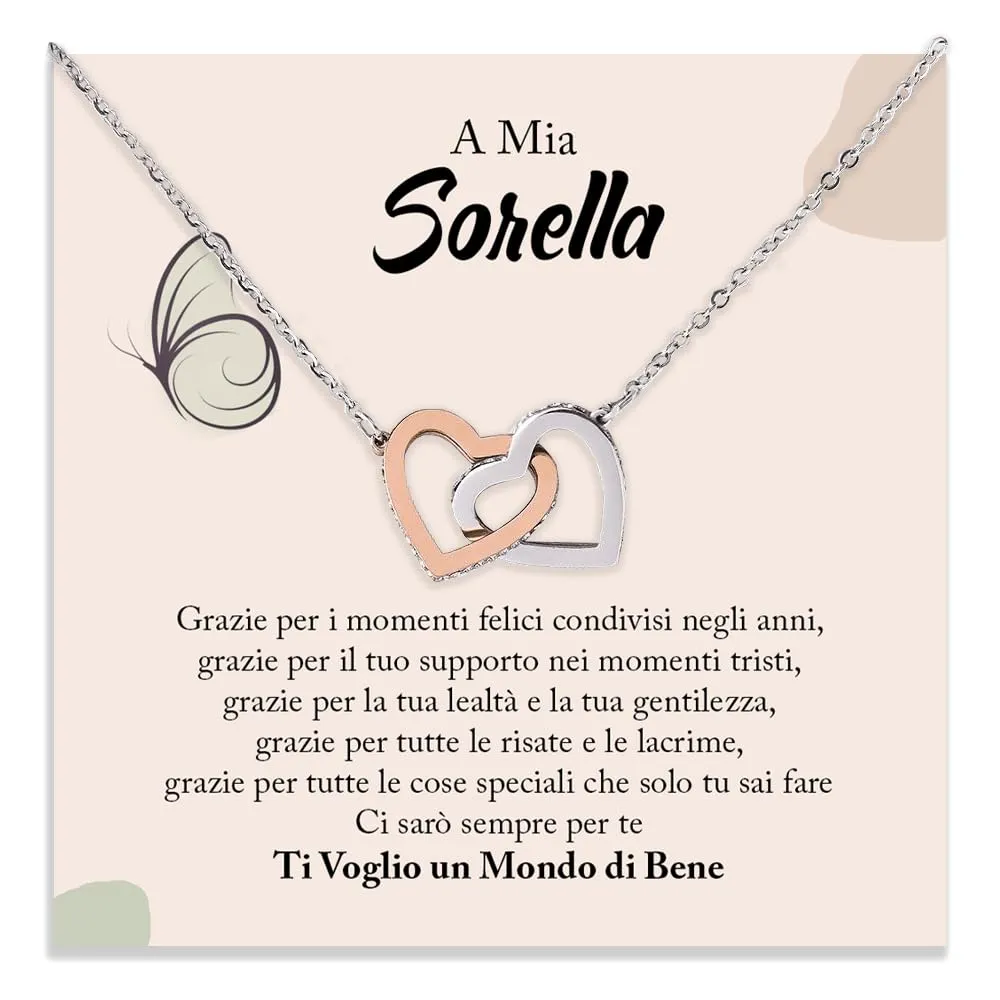 NONNA PROFESSIONISTA Collana Donna A Mia Sorella Argento Idee Regali per lei Compleanno o Natale - Cofanetto con DEDICA incluso (Oro - Sorella) - immagine 1