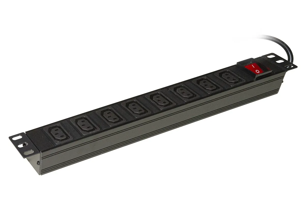 Multipresa Alimentazione Per Rack 19 Con 8 Prese Femmina C13 Spina Schuko Cavo Mt 3 - immagine 1