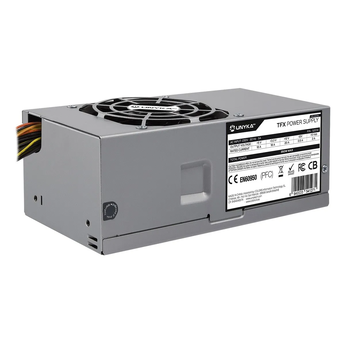 UNYKAch TFX 350W alimentatore per computer 20+4 pin ATX Argento - immagine 1