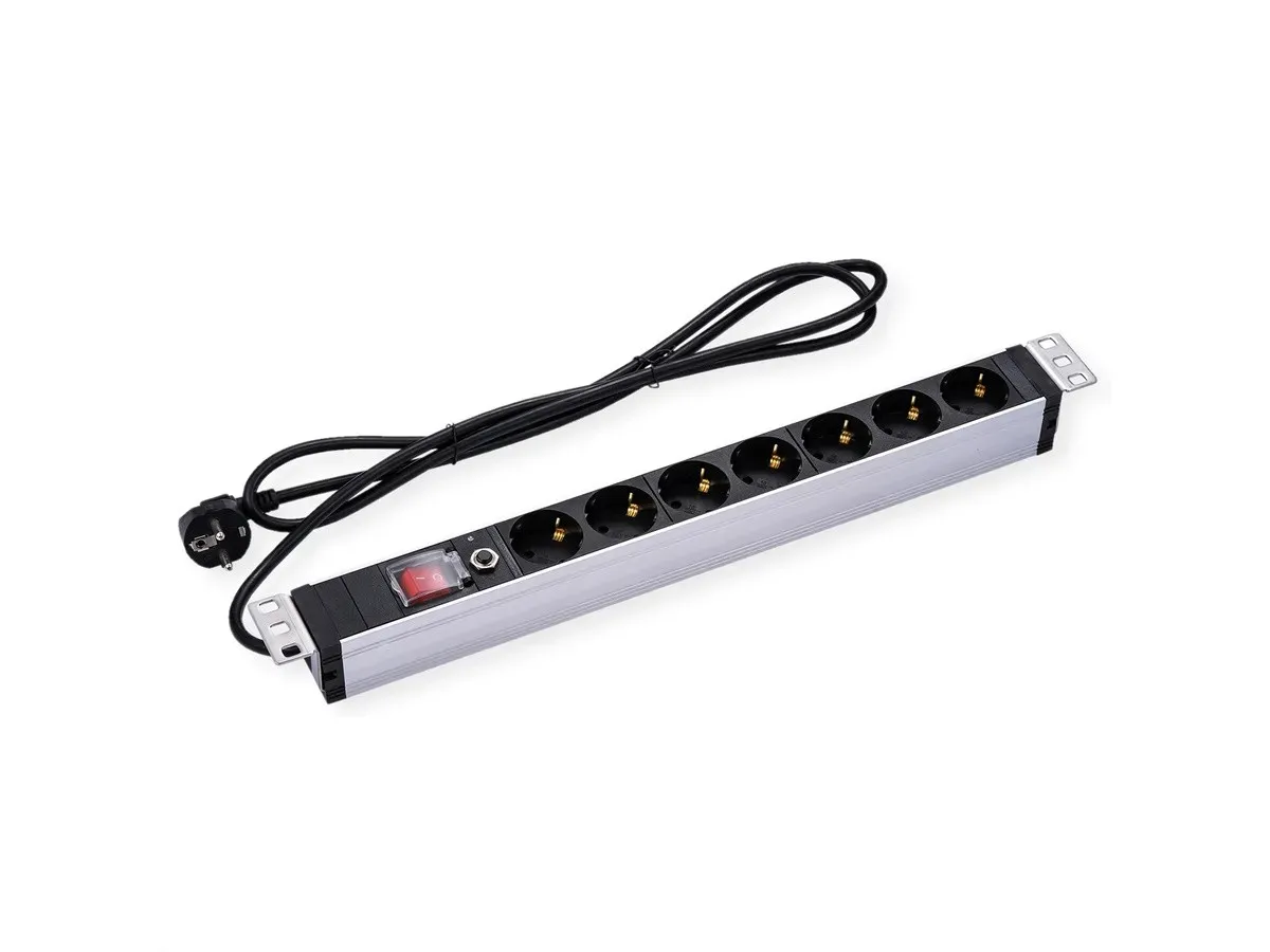 Value 19 1Uh Pdu 7 - Way Socket 45 With Overload Protector 2M - immagine 1