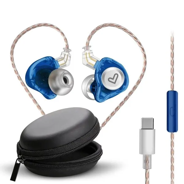 Cuffie in-ear Energy System Monitor - Microfono integrato - Controllo riproduzione - Connettore USB-C - Cavo da 120 cm - Blu - immagine 1