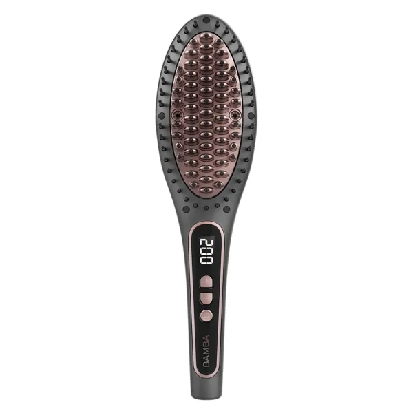 Spazzola lisciante in ceramica Cecotec InstantCare Smooth Brush - Display a LED - Temperatura regolabile fino a 220ºC - Spegnimento automatico - Cavo da 3 m - Grigio scuro - immagine 1
